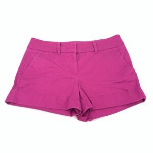 New York & Company Flat Front Chino Shorts Size 8 Womens Dark Fushia Pink Purple